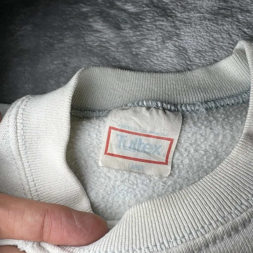 Tultex Sweater Men Size Large Light Blue Blank Made In USA Sky Blue